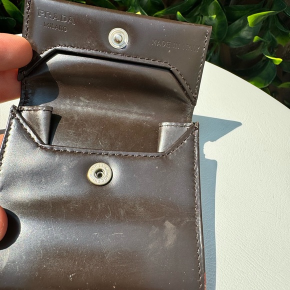 Prada mini chocolate brown coin pouch - Picture 2 of 10